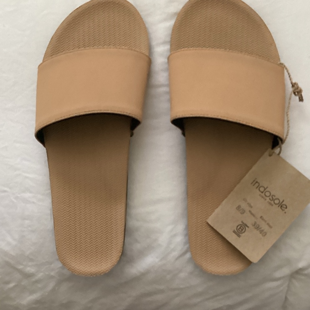 Women's Tan Slide Sandals Indosole size 8/9
